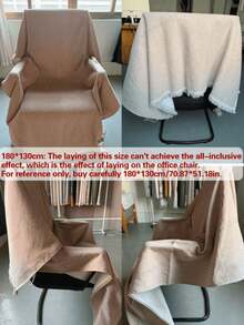 1 buah Sarung Sofa Chenille Bergaris Warna Polos, Gaya Minimalis Klasik, Tahan Gores, Tahan Aus, Ramah Hewan Peliharaan, Pelindung Sofa Sepanjang Musim, Cocok Untuk Kamar Tidur, Ruang Tamu, Ruang Belajar, Kantor, Dapat Dicuci dengan Mesin - Krem - View 9