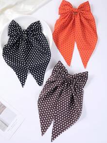 1/3/6 Stück Mädchen Polka Dots Große Schleife Haarspange, Mode Neue Farbe Gepunktete Haarschleife, Weicher Stoff Große Schleife Haarspange Haarzubehör für Feiertage und täglichen Gebrauch - Verschiedenfarbig - Übersicht 12