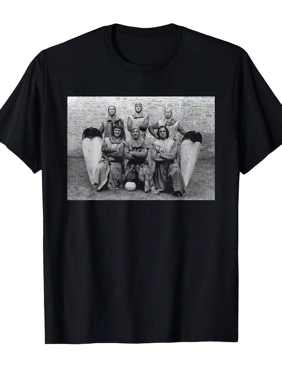 Camiseta de caballero de John Cleese para hombre - Ikone Ni! Diseño de impresión y caricatura cómica - Regalo ideal para los fans de la serie de televisión británica, ropa casual duradera tallas S-XXL (Ikon - Negro - Ver 1