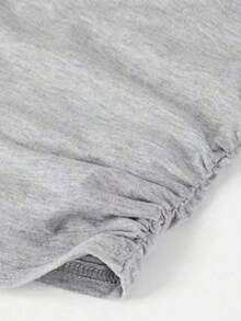 Young Girl Bow Pattern Print Long Sleeve Top And Loose Long Pants - Grey - View 5