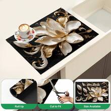1pc 3D Floral Pattern Diatomaceous Earth Absorbent Mat, Non-Slip Heat-Resistant Water-Absorbing Pad, Suitable For Kitchen Countertop, Coffee Machine, Tableware, Home, Cafe, Bar, Party Decoration, Placemat Gift - Multicolor - View 10