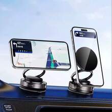 [Rotatable Car Mount] 1pc 360° Rotatable Magnetic Car Phone Holder | Anti-Slip Dashboard Mount For GPS Navigation, Mobile Device Holder - A - View 7