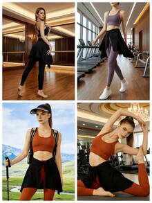 1pc Yoga Sports Fitness Hip Cover Sport Skirt, Women's Anti-Exposure Sport Skirt - Multicolor - View 8