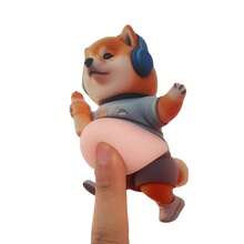 3D Sticker 1片/2片/5片創意炸雞貼紙 柴犬肚肚小狗貼紙 肚肚狗收藏印花貼紙 剪貼簿裝飾 - 淺藍色 - 查看 3