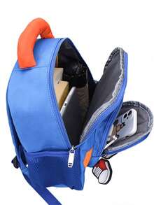 Student Backpack New Cartoon Pattern Football Print Shoulder Bag Small School Bag Lightweight Comfortable Fashion Backpack - Sapphire Blue - View 7