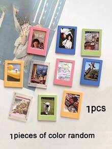 1/3/5/10pcs Colorful Transparent Magnetic Photo Frame Set, 3 Inch Wallet Size Fridge Magnets, Suitable For Mini, Customizable DIY Decorative Stickers, Mini Photo Frames For Bedroom Kitchen Office Home Decor, Ideal Birthday And Back To School Gift - Mixed - View 14