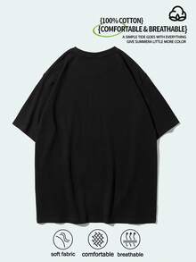 240g Cotton T-Shirt With California Surf Design. Offset Shoulders, Comfortable, Ideal For Everyday Wear And As A Base Layer. - Black - View 2
