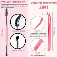 Kit De Extensin De Pestaas Wispy, 570 Piezas, Rizo En D, 6 Estilos, Grupos De Pestaas Individuales, Extensin De Pestaas Con Adhesivo Y Sellador, Removedor Rpido De Pegamento, Pinzas - Rosa - Ver 6