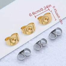 10/50/100 Stücke 4,5*6mm Edelstahl Anti-Fall Schmetterlings-Ohrring-Rückseiten, hypoallergene Gold-/Silberfarbene Ohrring-Stecker für Ohrring-Reparatur und Ersatz, handgemachter Schmuck DIY-Herstellung, Ohrring-Muttern, gerollte Kante Schmetterlings-Ohrring-Rückseiten, Anti-Fall Ohrring-Stecker, Schmuck-Handarbeitsmaterialien, Nadel-Ohrring-Rückseiten, Ohrring-Zubehör für Piercings, Ohrring-Rückseiten in Großpackung - Verschiedenfarbig - Übersicht 2
