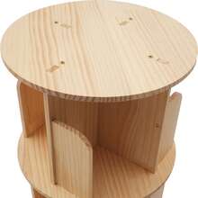 GDAE10 Drehbares Bücherregal, 360° Display, Standregal mit 6 Ebenen, Multifunktionales Bücherregal Aufbewahrungsregal, für Schlafzimmer Wohnzimmer , Aufbewahrungsregal für Kinder und Erwachsene - Holzfarbe - Übersicht 6