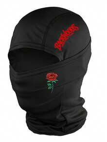 1/2pcs Red Rose & Backwoods Letter Print Balaclava, Breathable Mesh Full Face Ski Mask, Hip Hop Streetwear Headwear, Suitable For Motorcycle Riding, Cycling And Daily Fashion - Multicolor - View 9