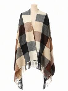 1pc Women's Summer Loose Hollow Knit Shawl, Thin Long Sleeve Spring/Autumn Air Conditioning Cape - 7-color Shawl - View 4