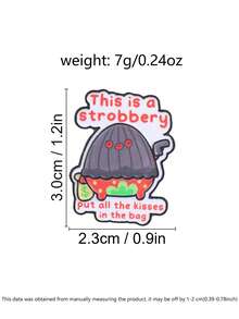 趣味「Strobbery」草莓琺瑯胸針,可愛搶劫草莓胸飾 - 彩色 - 查看 3