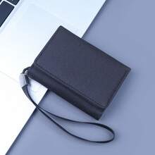 1 Pcs Quilted Snap Closure Wallet With Wrist Strap Multi Card ID Holder Purse For Men Travel Daily Outdoor Use - Multicolor - View 2