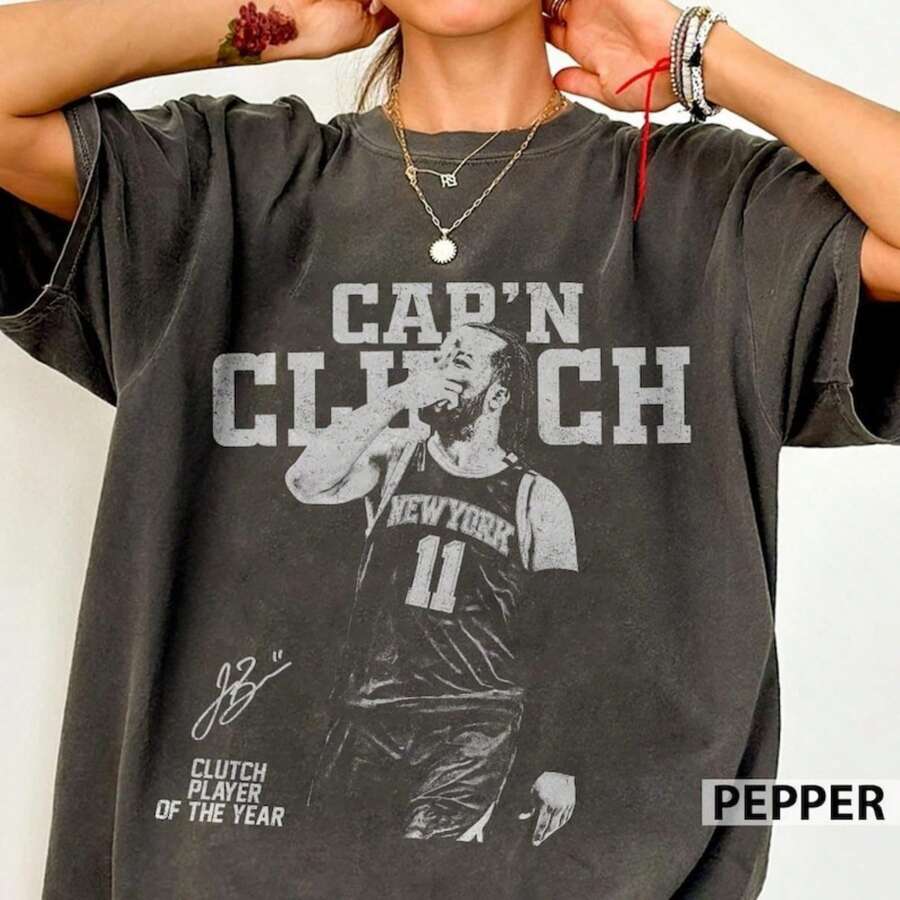 Jalen Brunson Basketball Vintage Shirt Jalen Brunson Comfort Color Tee Game Day Shirt Basketball - 黑色 - 查看 1