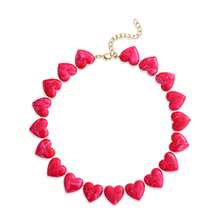 Women's Acrylic Heart-Shaped Necklace, Retro Punk Style Thick Chain Necklace, Fashion Accessory - Multicolor - View 12