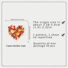 50pcs Autumn Fresh Orange Cartoon Cute Girly Hedgehog Decorative Stickers For Cabinet And Message Board - 50 Photos Of Golden Autumn - View 2