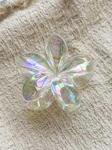 3件/1件 女款 8cm/3.15in 綠色花蕊透明花朵造型仙女風可愛大號輕量塑料髮夾，時尚百搭高級優雅極簡純色髮飾，適用日常、休閒、派對、通勤、度假、馬尾、盤髮、洗臉、沐浴、化妝、穿搭、造型 - 彩色 - 查看 4