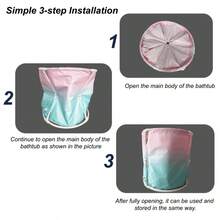 Bañera portátil plegable para uso doméstico, bañera aislada y reforzada, diseño extra alto y ancho, adecuada para baño de Body completo - A - Ver 6