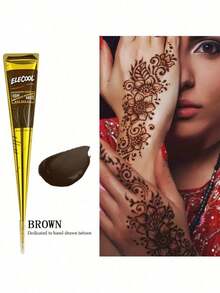 4/3/2pcs Henna Tattoo Paste, Brown/Black Temporary Henna Tattoo, Semi-Permanent Henna Tattoo Paste, Waterproof Henna Tattoo Paste, Suitable For Body Art And Painting - Multicolor - View 12