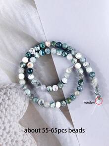 4 6 8 10mm Natural Tree Agate Stone Diy Beads Healing Stone For Lovers Jewelry Making Diy Bracelet Necklace Keychain Making Supplies Accessories - Multicolor - View 14