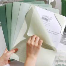 1件/5件裝彩色可攜式防水文件夾套組，L型開口方便使用，A4尺寸，教師必備校園用品，辦公用品，極簡輕量耐用文件收納夾，適用於學生考卷、學習資料收集與整理，辦公文件整理，開學必備 - 多色 - 查看 6