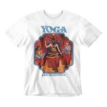 Yoga T-Shirt For Beginners Baphomet Humor Black - White - View 1