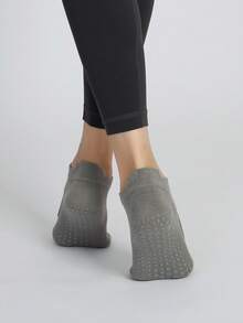 Calcetines de yoga cómodos, de punta abierta, descalzos y antideslizantes para protección en deportes interiores - Gris - Ver 5
