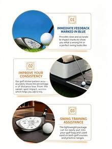 15/30/60 miếng băng dán va chạm golf, nhãn dán điểm ngọt golf, chỉ báo va chạm gậy tập luyện swing cho luyện tập golf - A - Xem 6