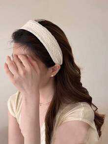 1PC Women's Floral Lace Headband White Black Hair Hoop Sweet Cute Bohemian Style Atmosphere Fashion Hair Accessory Hairband - 1 PC Lace Headband - View 15