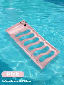 Transparent Macaron Inflatable Water Bed, Adult Size Large Full Body Floating Pool Lounger With Headrest, Skin-Friendly Heat-Resistant PVC Portable Pool Float, Suitable For Beach, Lake, Summer Sunbathing, Pool Leisure - Multicolor - View 11