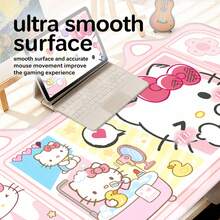 SANRIO 三麗鷗 Hello Kitty 大尺寸電競桌墊 & 滑鼠墊 - 防滑可水洗橡膠底，印有卡通愛心與星星圖案，適合辦公室與電競空間 - 給粉絲的完美禮物，動漫主題滑鼠桌墊 - 查看 2