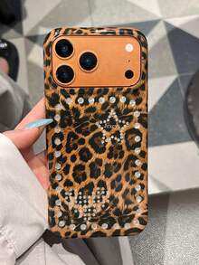 時尚豹紋菱格紋手機殼，適用於 iPhone 17 Pro Max 17 Pro 17 16 Pro Max 16 Pro 16 15 Pro Max 15 Pro 15 14 13 12 11，可愛防震手機殼 - 豹紋 - 查看 1
