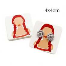 100 piezas Aretes de papel de 4cm, accesorio pequeño, tarjeta con forma de flor multicolor - Tarjeta para pendientes de 4x4 cm - Ver 12