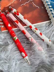12 piezas/Set Bolígrafos retráctiles de tinta negra de 0.5mm con aroma a fresa – ¡Perfectos para escribir y dibujar! (6 bolígrafos + 6 repuestos) - Multicolor - Ver 7
