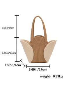 Bolso Tote de Gran Capacidad para Mujer, Bolso de Mano, Bolso de Hombro, Bolso de Axila, Moda de Viaje, Estilo de Vacaciones, Bolso de Playa, Bolso Tejido de Paja, Bolso Tejido de la - Multicolor - Ver 14