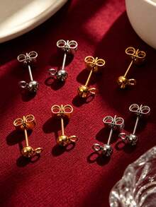 20 Pcs 304 Stainless Steel 18K Gold Plated Loop Earring Posts With Butterfly Ear Nuts, DIY Handmade Earring Making Accessories - Earrings - View 6