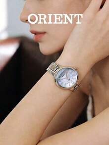 Orient Women's Drive Watch SWD02001W0, Two-Tone Steel Case, Pearl White Dial, Crystal Glass, Metal Band, Elegant Style - Silver and Gold - View 3