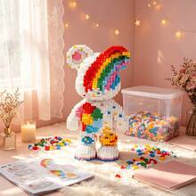 4660pcs Gradient Bear Building Blocks Set - Large DIY Stress Relief Assembly Toy, Colorful Pixel Art Bear Model, Suitable For Teenagers And Adults Room Decor, Perfect Gift For Birthday, Mother's Day, Christmas, Valentine's Day And Graduation - Multicolor - View 11