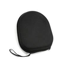 UNIQUEFORYOU 1pc Black Large Capacity Multi-Functional Headphone Storage Box, Shockproof & Pressure-Resistant Hard Shell Design, EVA Material Bluetooth Earphone Storage Box, Digital Camera Accessory Bag, Data Cable, USB Drive Zipper Portable Protective Case - Black - View 9