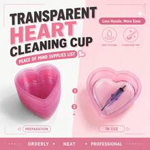 Pink Heart-Shaped Disposable Tattoo Cleaning Cup And Ink Mixing Cup, Designed For Cleaning Tattoo Needles And Mixing Ink; Features A Stable Base And Is Specifically Designed For Tattoo Artists - View 7