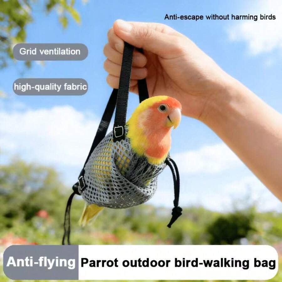 1 buah Tas Jinjing Portabel untuk Burung Beo, Tas Jinjing Perjalanan Ringan untuk Burung Beo, Tas Pembawa Luar Ruangan yang Bernapas, Cocok untuk Burung Cockatiel, Parakeet, dan Kakaktua