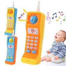 Musical Toy Phone For Babies With Simulated Sound And Light, Cartoon Design, Educational Toy For Early Baby Education. - Yellow Blue - View 2