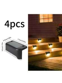 LED Solar Step Lights, Solar Powered Outdoor Yard Lights, Suitable For Outdoor, Garden, Railing, Stair Decoration Lighting Landscape Lights, Solar Landscape Atmosphere Lights - 階梯燈 - 查看 12