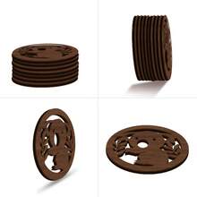 4pcs/Set Rustic Koala Themed Wooden Coasters, Double-Sided Heat-Resistant Non-Slip Surface. Suitable For Coffee Cups, Tea Cups, Wine Glasses, Perfect For Home Dining Room, Office Desk, Bar, Cafe, Great Housewarming Gift And Kitchen Decor. - Multicolor - View 11