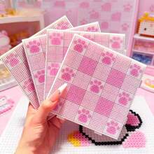 4pcs Cute Cat Paw Fuse Bead Board, 2.6mm Transparent Large Square Ironing Bead Board DIY Template Fuse Bead Jewelry Making Tool Supplies. DIY Handmade Beads. (Only Includes Bead Board, Does Not Include Fuse Beads And Other Accessories) - Cat Paw - View 6