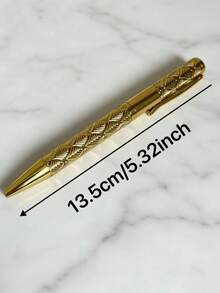 3pcs 3D Rhombus Pattern Metal Pens, (1 Pen + 2 Refills), Gold And Silver Colors Available, With 0.7mm Black Ink Refills, Twist-Out Mechanism, Suitable For Daily Office Recording, Business Signing, Student Classroom Notes, And As Gifts For Souvenirs, Back To School, Graduation, Etc. - Metal Pen - View 9