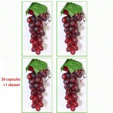 8/4/1pc Artificial Grapes, Red, Green And Black Optional, Plastic Material, Realistic Artificial Fruit, Suitable For Wedding, Home Kitchen Decoration, Party Decoration, Photography Props, Mother's Day, Graduation Ceremony, Artificial Plants And Other Occasions. - Multicolor - View 12