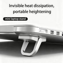 2 piezas Soporte portátil para portátil | Soporte ergonómico plegable invisible para escritorio, materiales de ABS y aleación de aluminio disponibles, colores negro y plateado disponibles, pies de soporte autoadhesivos para portátil, adecuado para portátiles de 10-18 pulgadas, tabletas, teclados y teléfonos, soporte ergonómico con ventilación y enfriamiento - Conjuntos - Ver 3