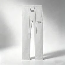 Fear Of God Essentials SS22 Menswear Men's Relaxed Fleece-Lined Sweatpants - Light Oatmeal (Beige) Plain Trouser - 淡燕麥片 - 查看 1